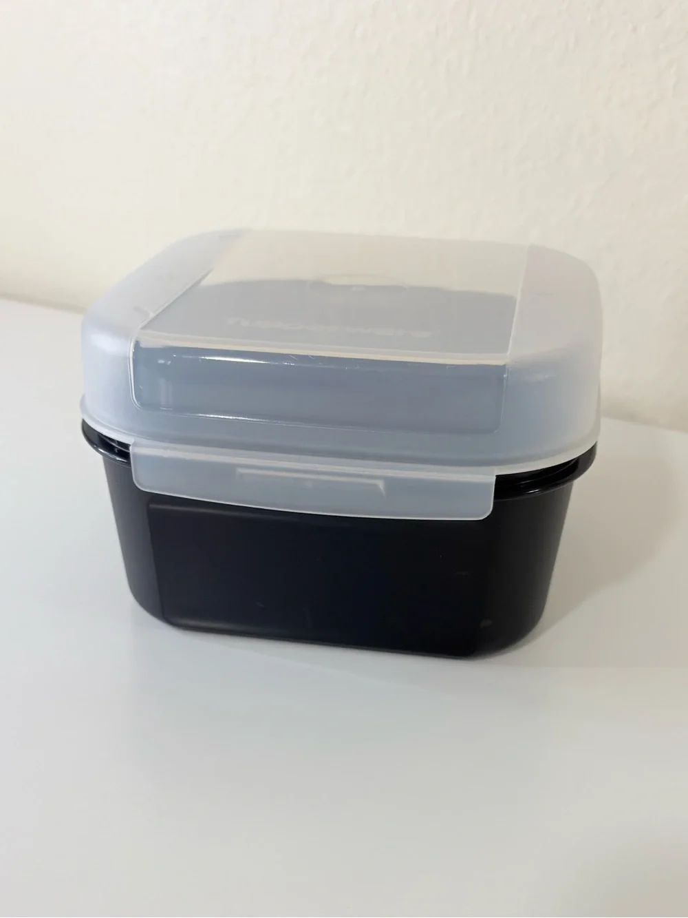 Tupperware Storzalot  black Clear Food Storage Container 4in/4in/3 in